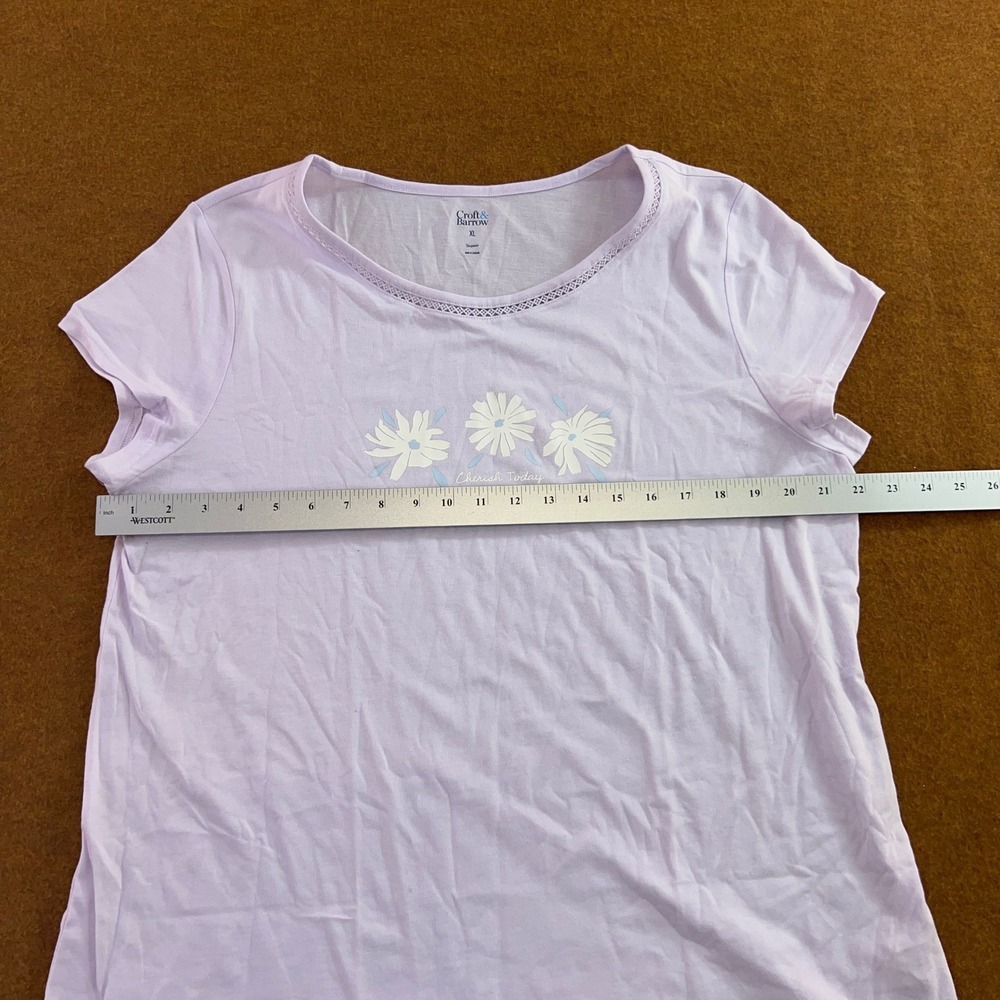 Croft & Barrow Womens XL Purple Floral 2 Piece Capri Pajama Set New - Picture 7 of 16